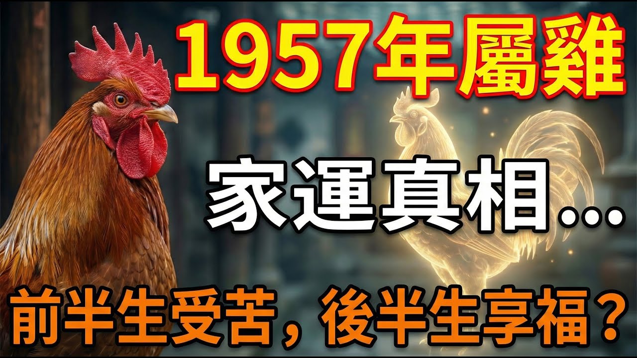 淚目！1957年屬雞69歲後才明白的『家運真相』：前半生受苦，後半生能否享清福？答案震撼人心！#1957年屬雞 #生肖雞運勢 #1957年生肖雞 #丁酉雞 #2026年生肖雞運勢 #屬雞2026年運勢