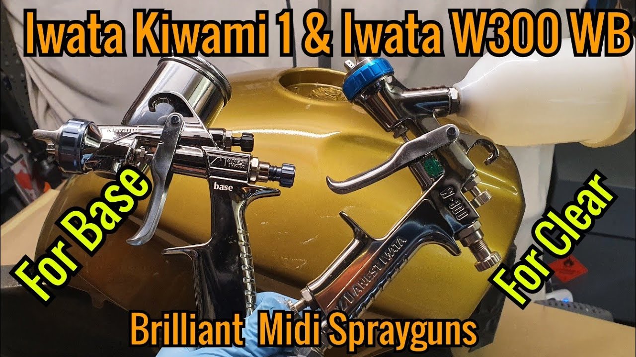 Iwata Kiwami1 B8 & Iwata W300WB For Base And Clear Coat Spraying A Motorcycle Tank New Iwata W101