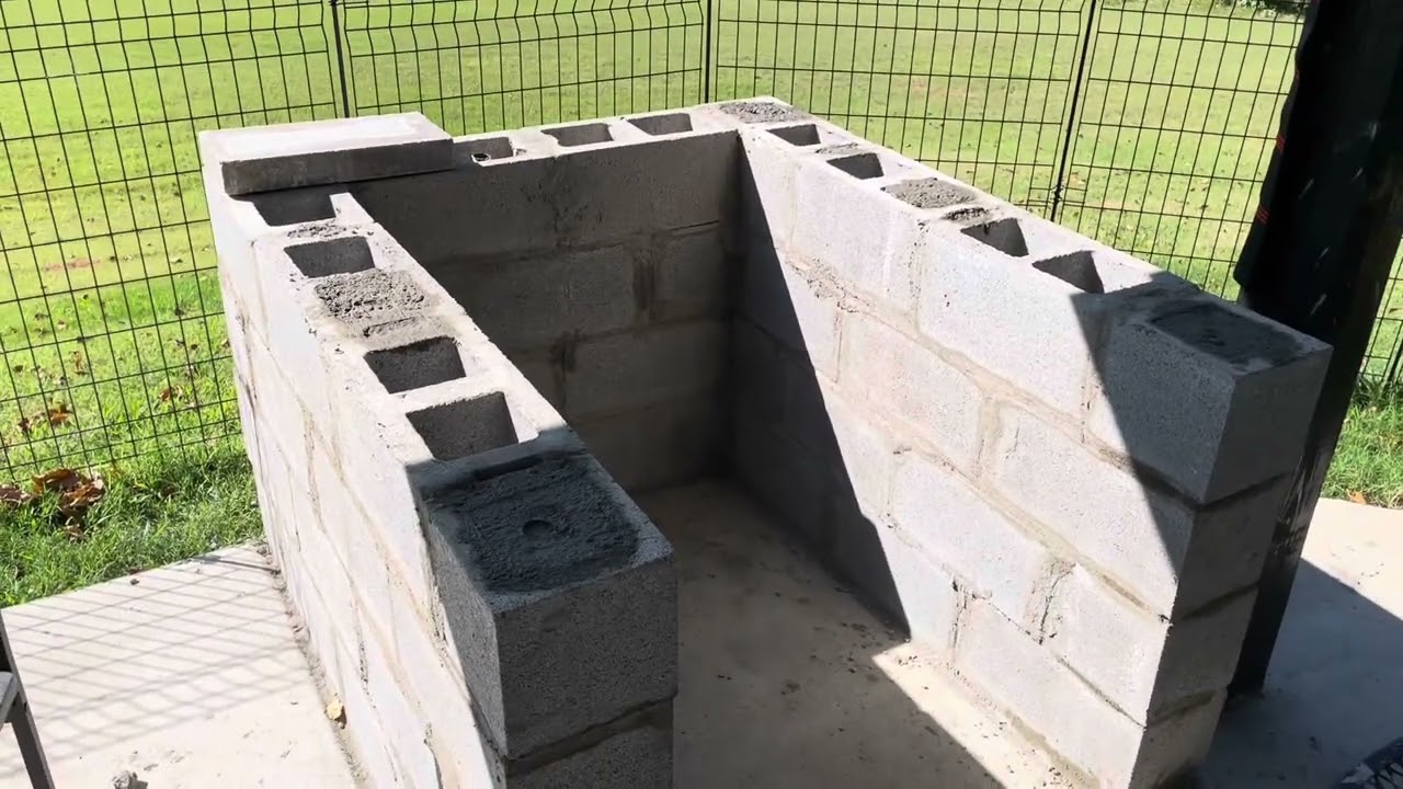 How to build a Brick Pizza Oven  (part 1) cinder block and base prep