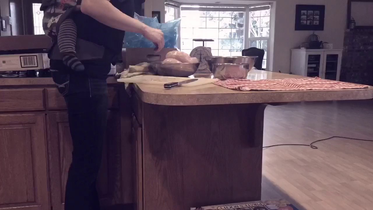 40lbs of Zaycon Fresh Chicken breast processing by Megan