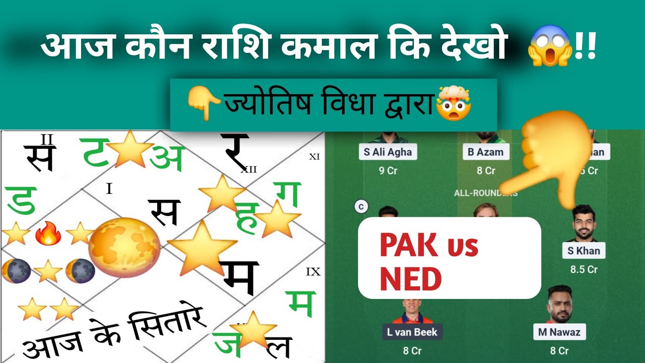 PAK vs NED World Cup ज्योतिष  dream11,prediction Today 