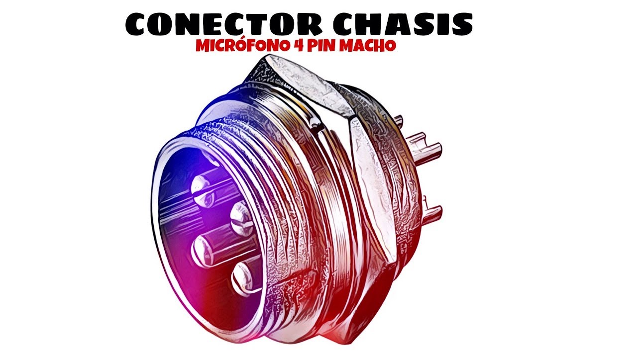 Conector chasis microfono 4 pin macho Gris distribuido por CABLEPELADO &reg;