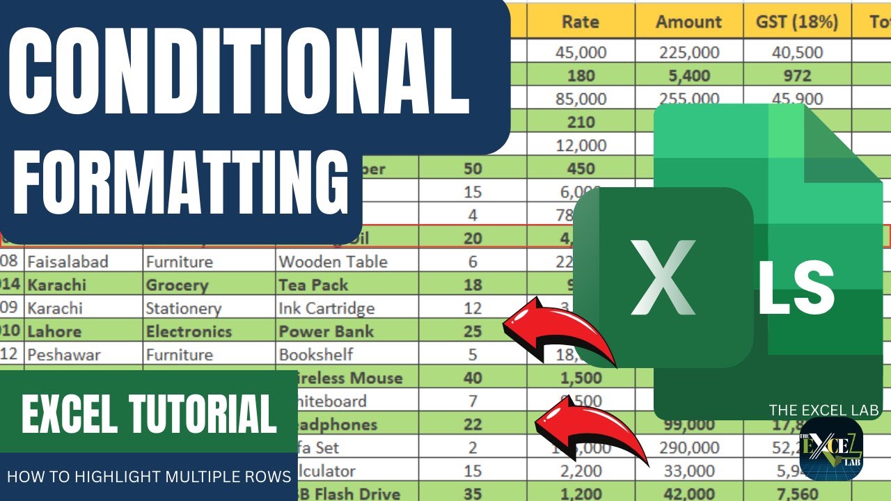 Conditional Formatting in Excel | Highlight Rows by Quantity & Text | Step-by-Step Tutorial