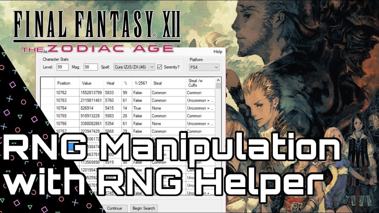 Final Fantasy XII Zodiac Age. RNG Manipulation with RNG Helper!