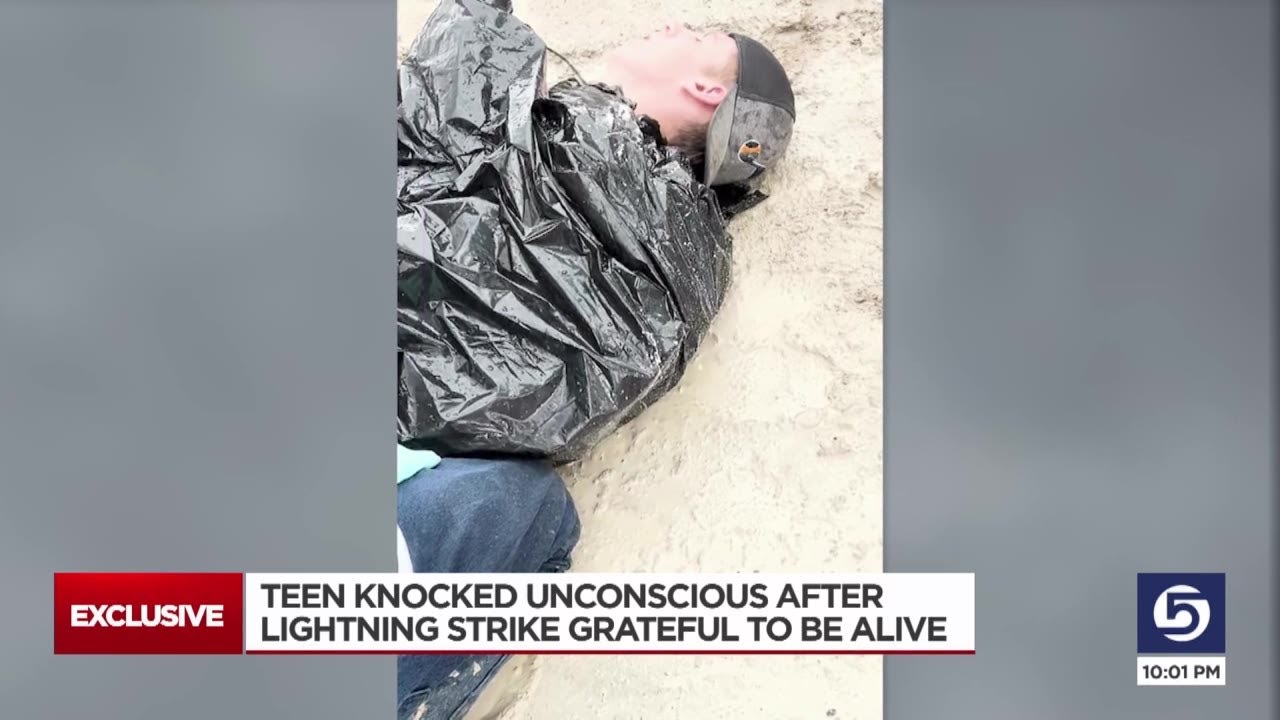 Teen knocked unconscious after lightning strike, grateful to be alive