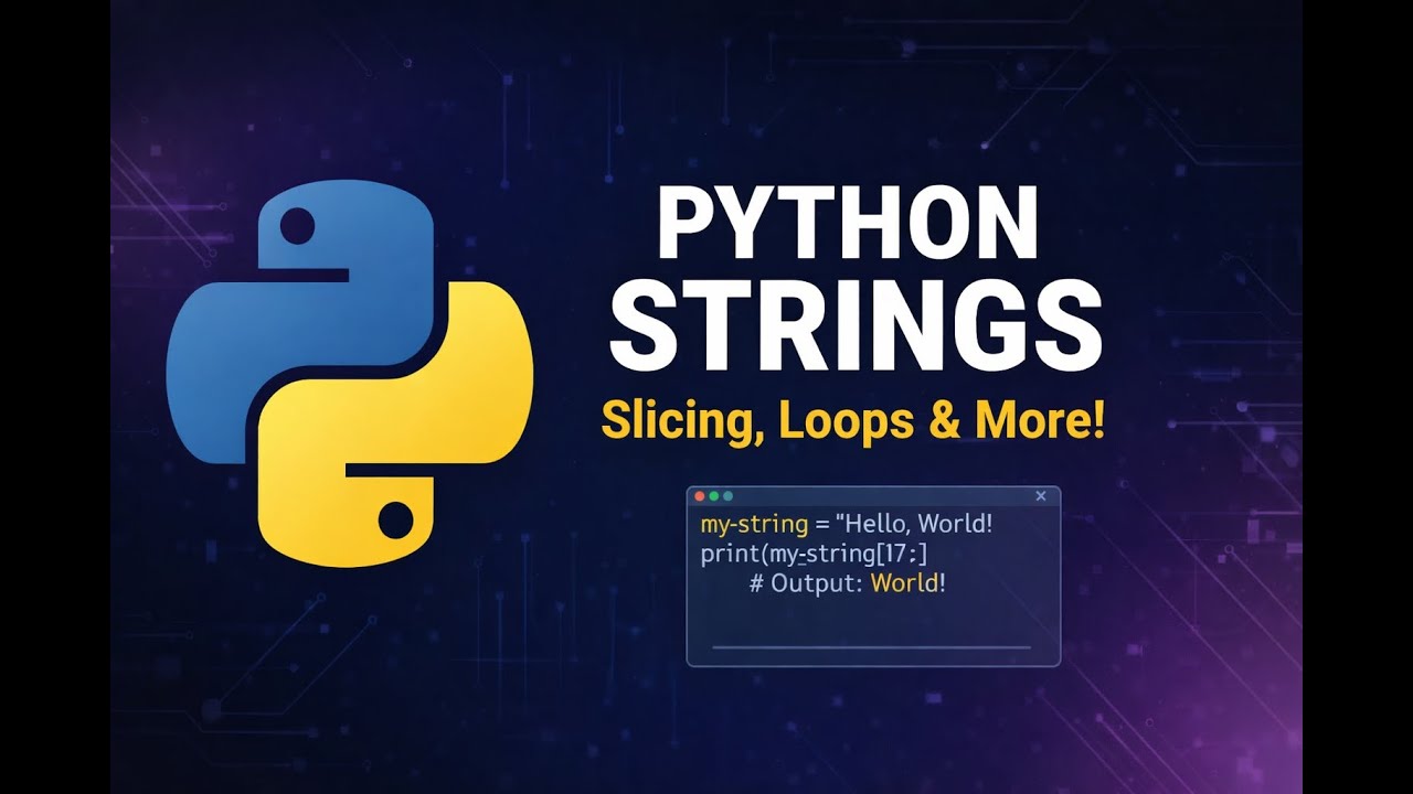Python Strings Masterclass: Slicing, Looping, and Methods Explained,  #learnpython #pythonstrings