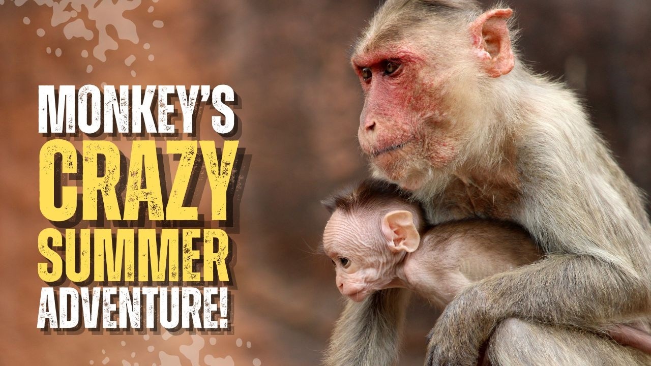 Monkeys Enjoying the Summer – Swimming, Playing & Eating!