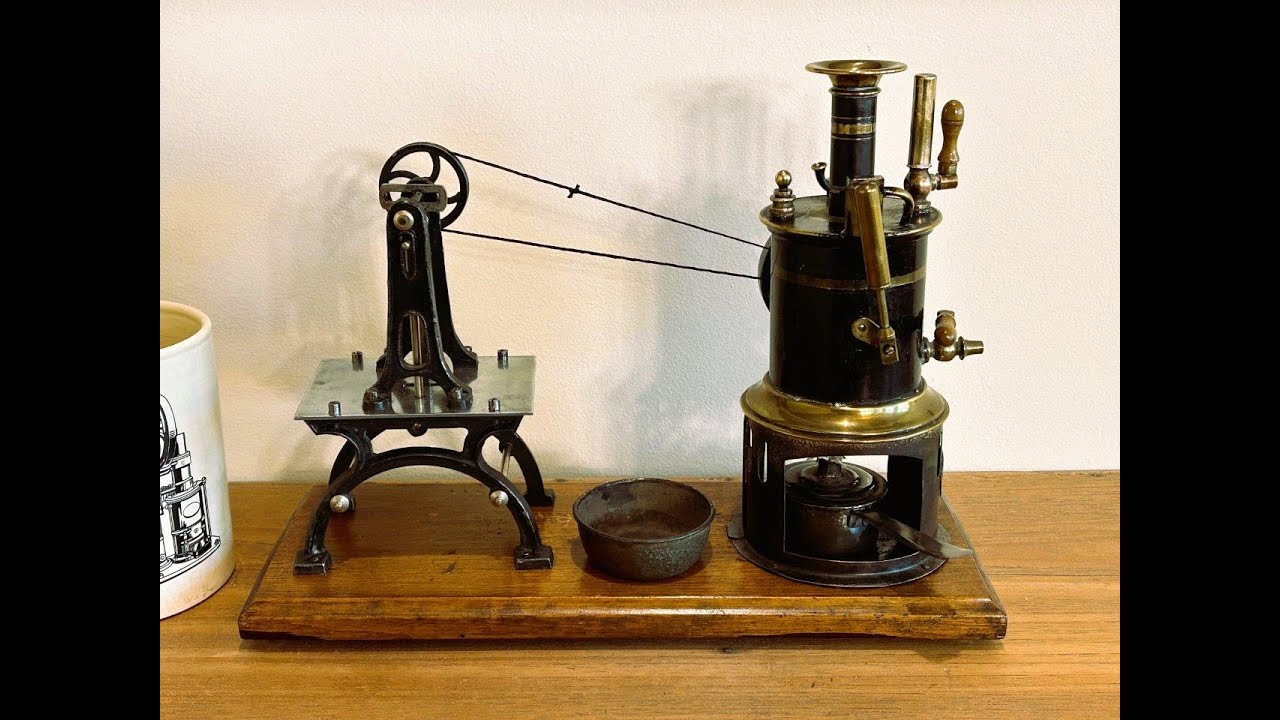Ernst Plank toy steam engine and vertical saw