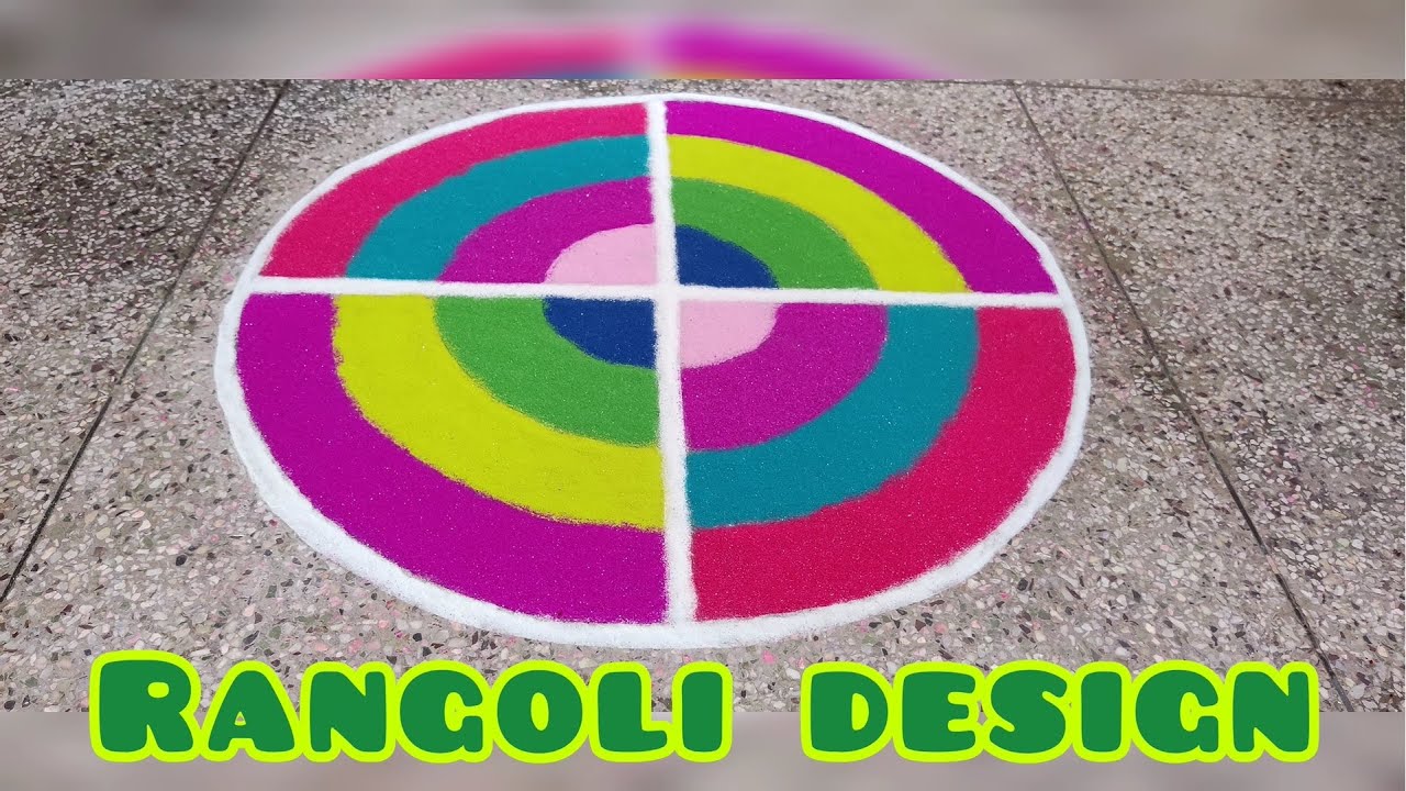 Rangoli Design 58 | Colourful Rangoli | Circle Rangoli | Easy Rangoli | Simple Rangoli.