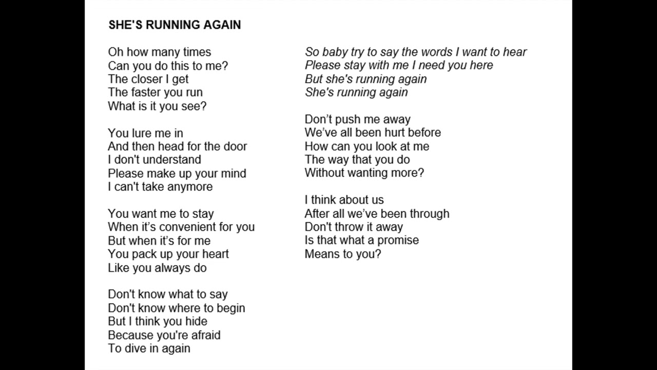 She's Running Again