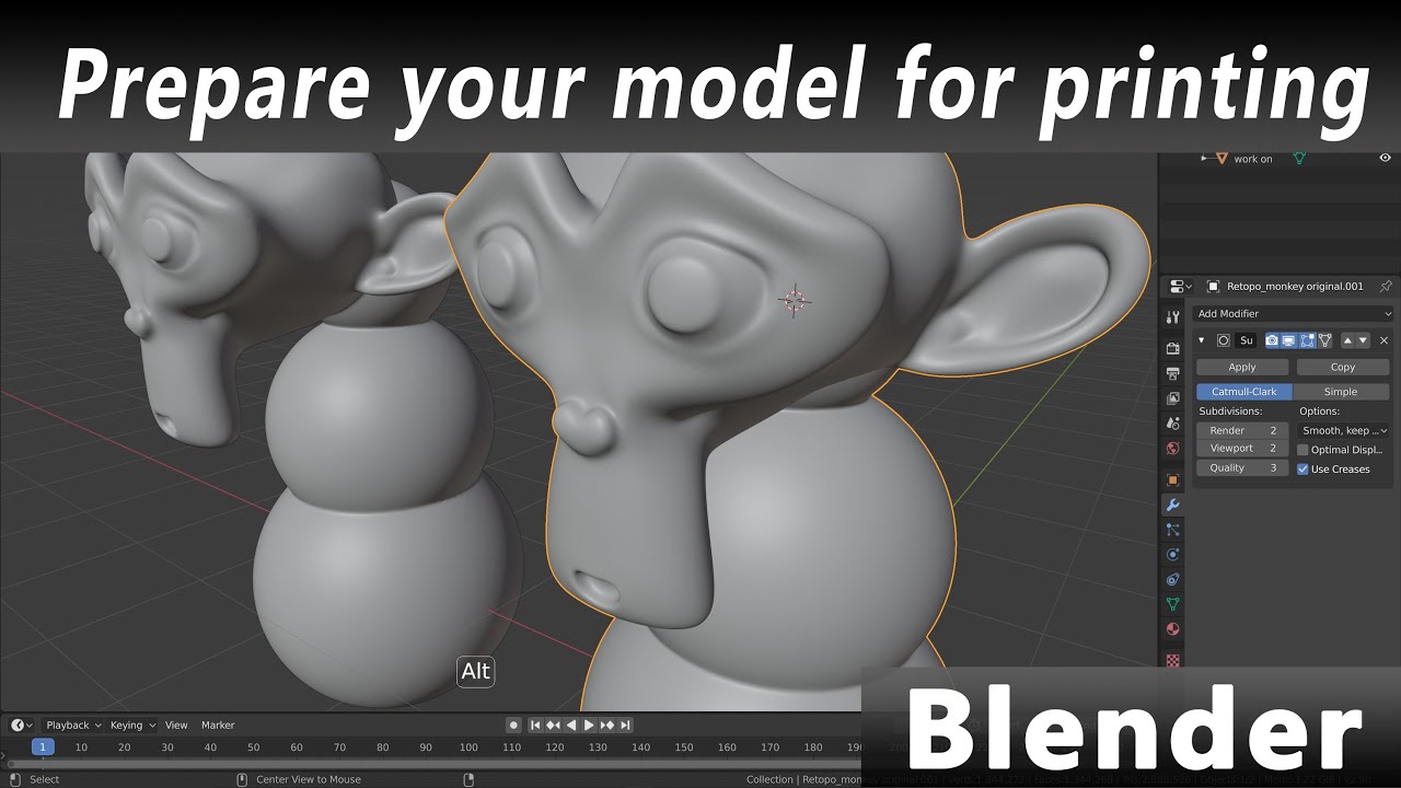 Prepare your model for 3d printing in Blender