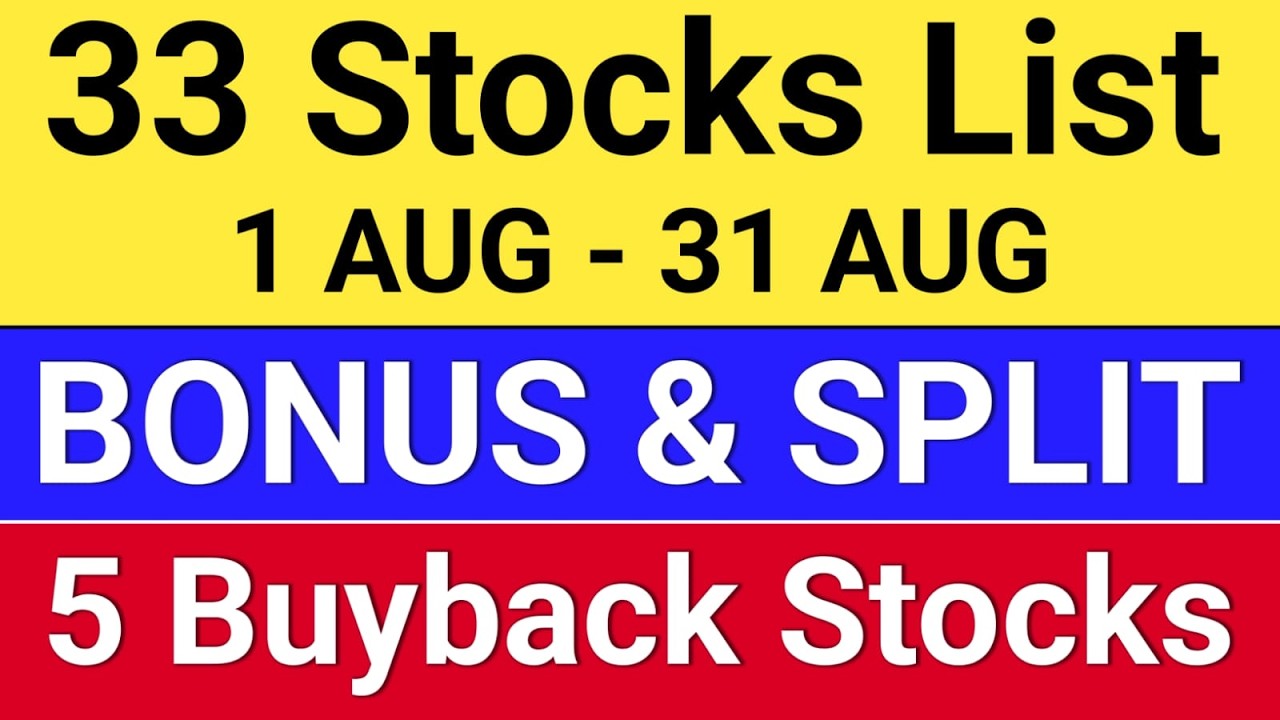 33 Bonus and Split. results and dividend list? upcoming buyback. bonus and split share news latest