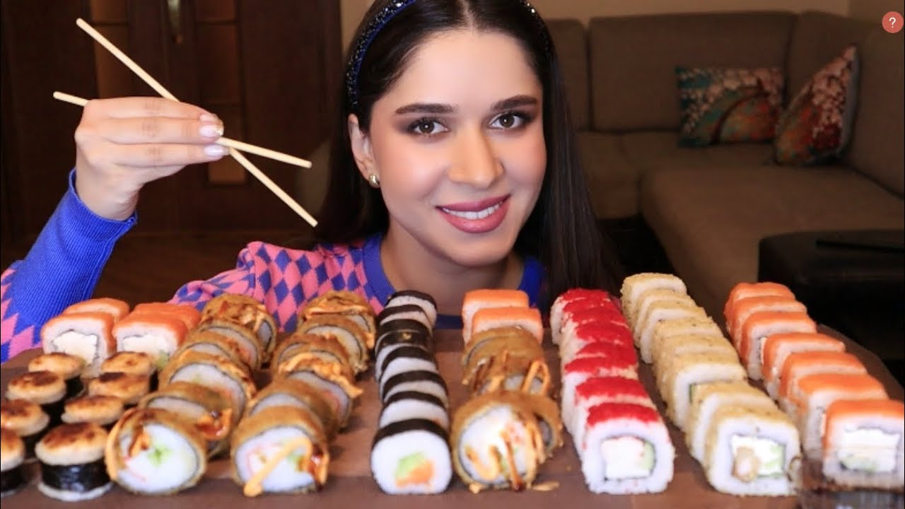 76 СУШИ/РОЛЛОВ МУКБАНГ #AskFatima #mukbang