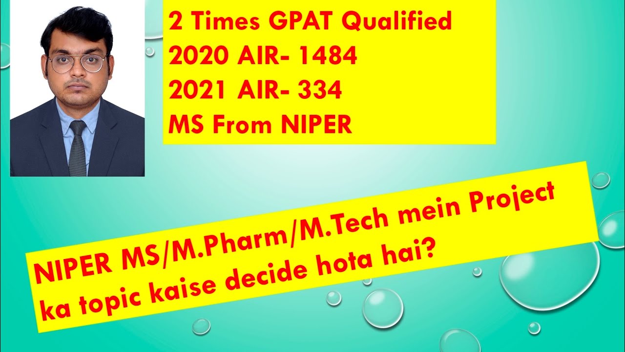NIPER Projects in MS.Pharm,M.Pharm,M.Tech