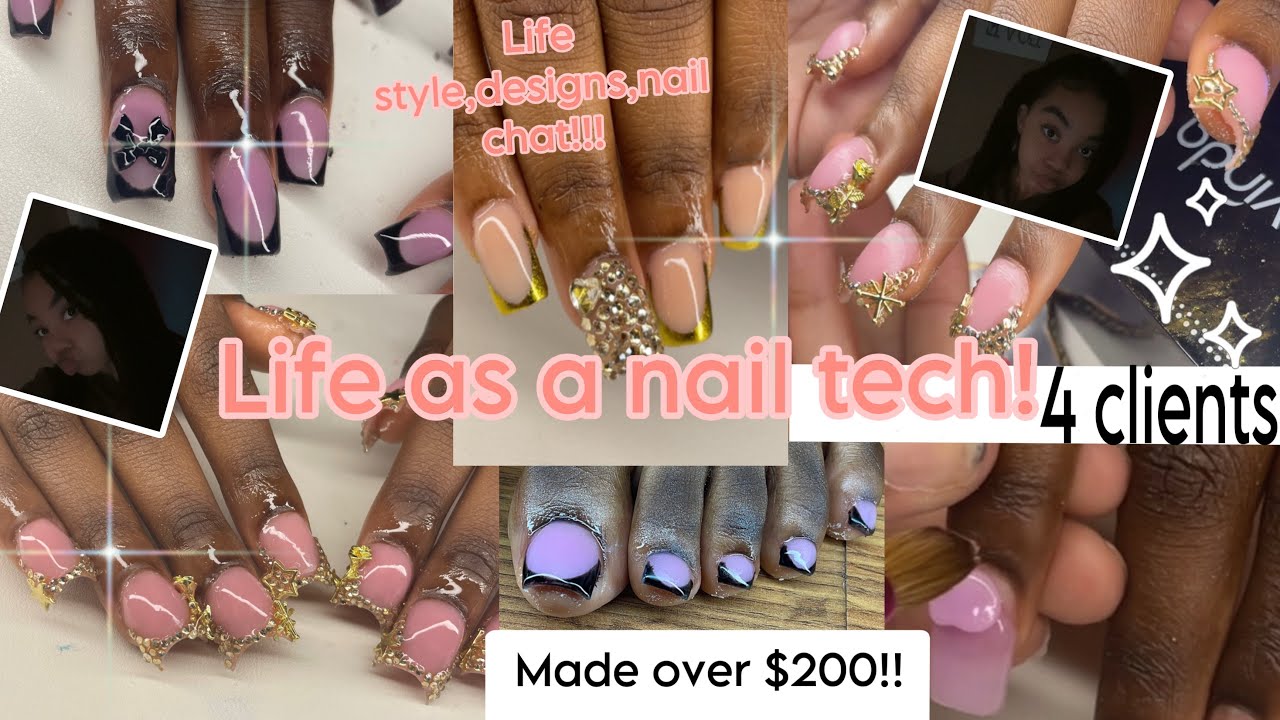 Week in the life of a 15 year old nail tech!! *New designs,4 clients,lifestyle!! 🥰🥰💋