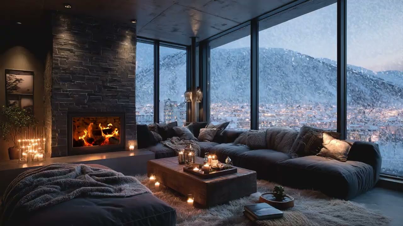 Silent Winter Chill Ambience with Snowy Night Stillness and Soft Music for Cozy Relaxation