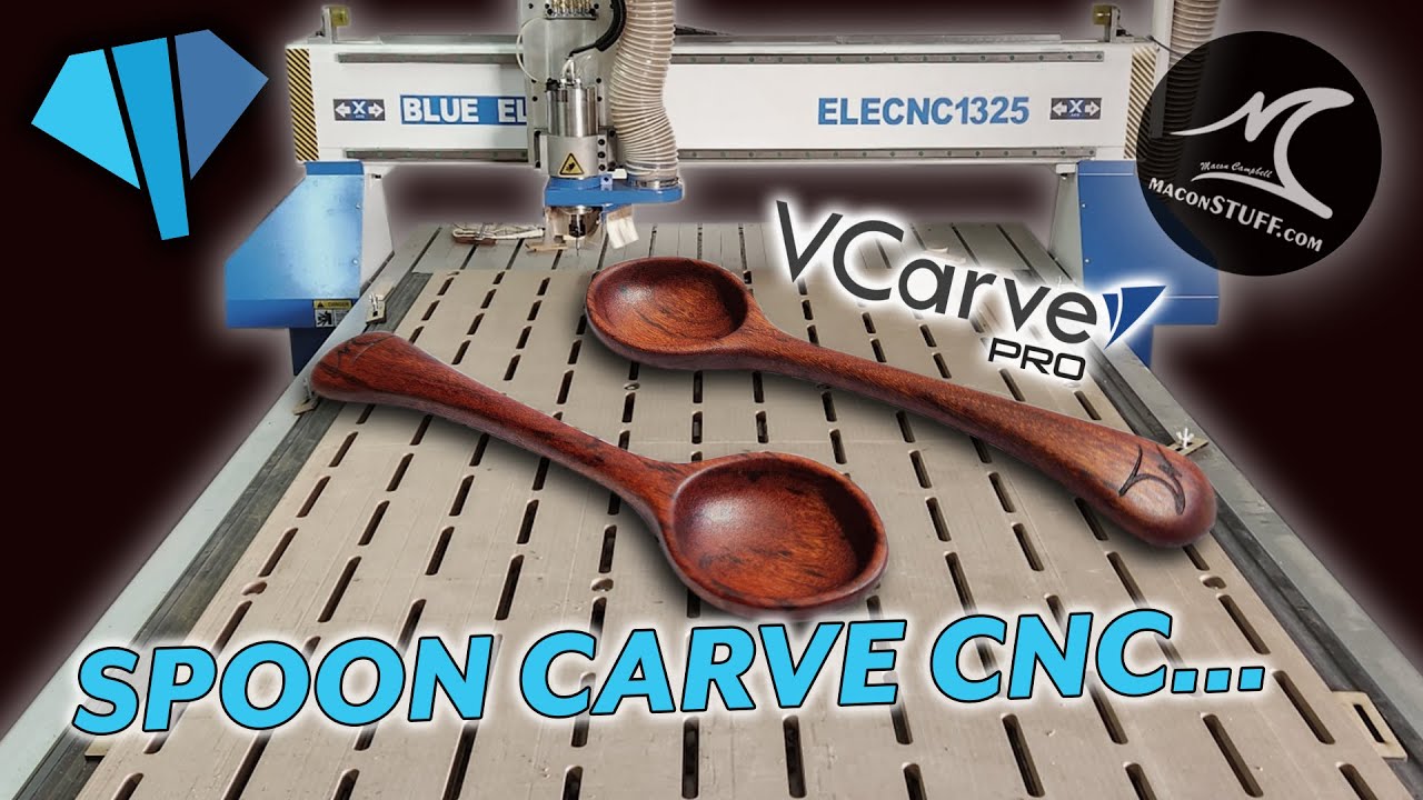 Двусторонняя резьба по ложке на станке с ЧПУ — Blue Elephant — V-Carve Pro