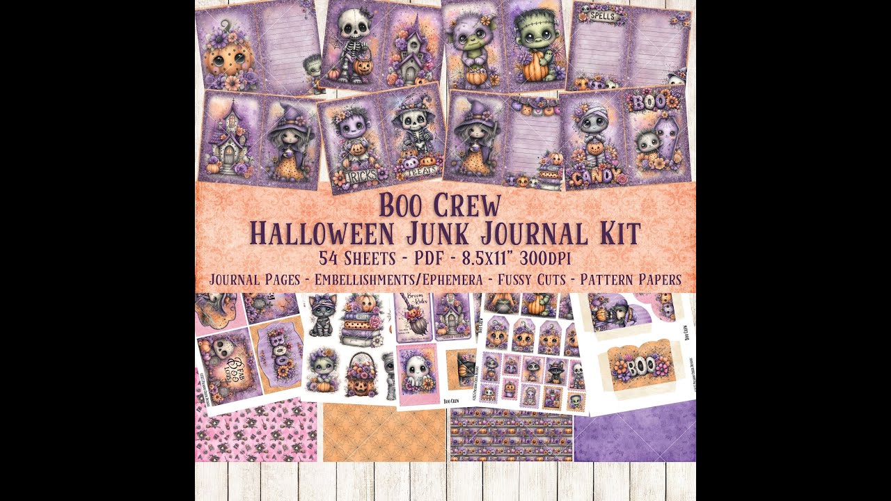 SUPER CUTE Boo Crew Pastel Halloween Junk Journal, Mini Album, Card Kit #picaboocreekdesigns