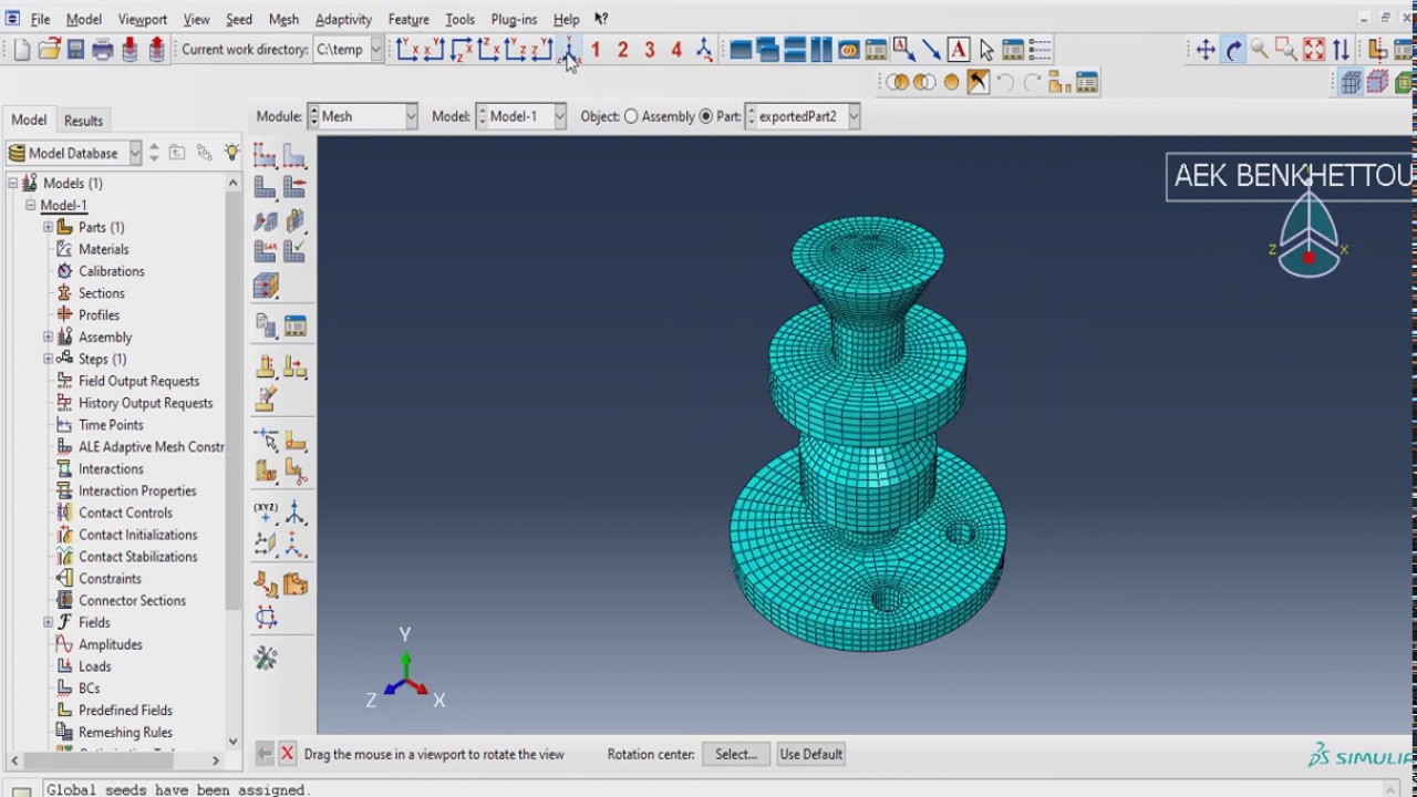 Abaqus meshing technique #1 meshing complex part.