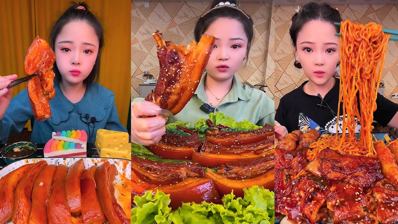 Real Mukbang :) spicy Pork Bellly Soothing Sounds While Enjoying Delicious 먹방 모음이 팅쇼 리얼 사운드 #1668
