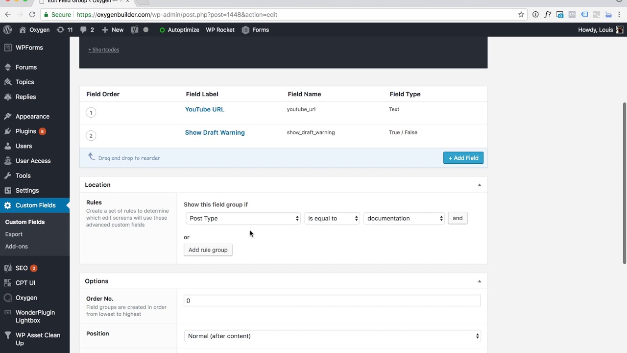 A Quick Look At Oxygen + Advanced Custom Fields + CPTs