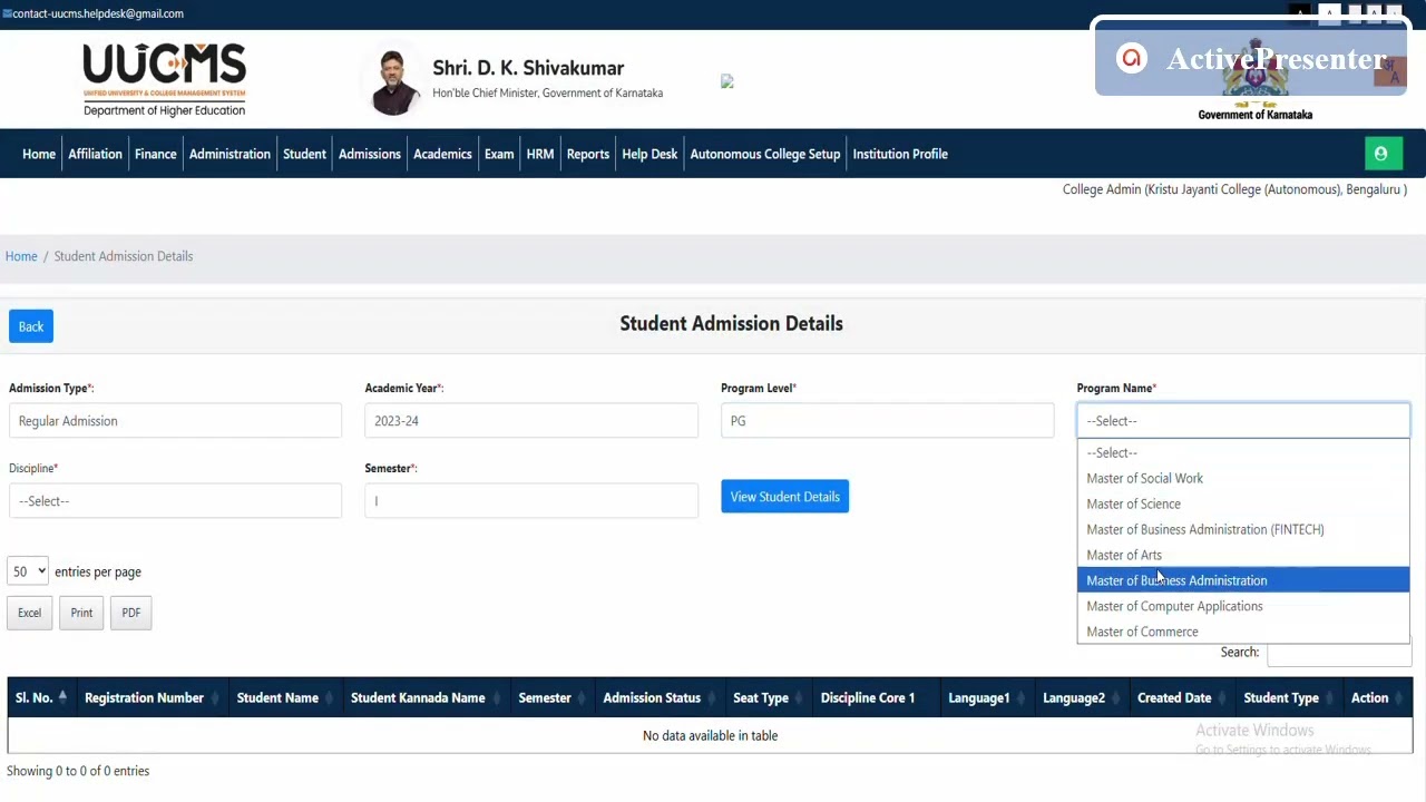How to change the student mobile number in college admin