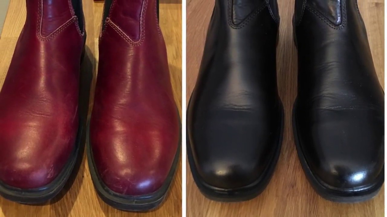 Dye BLUNDSTONE leather Boots, Red To Black, Easily