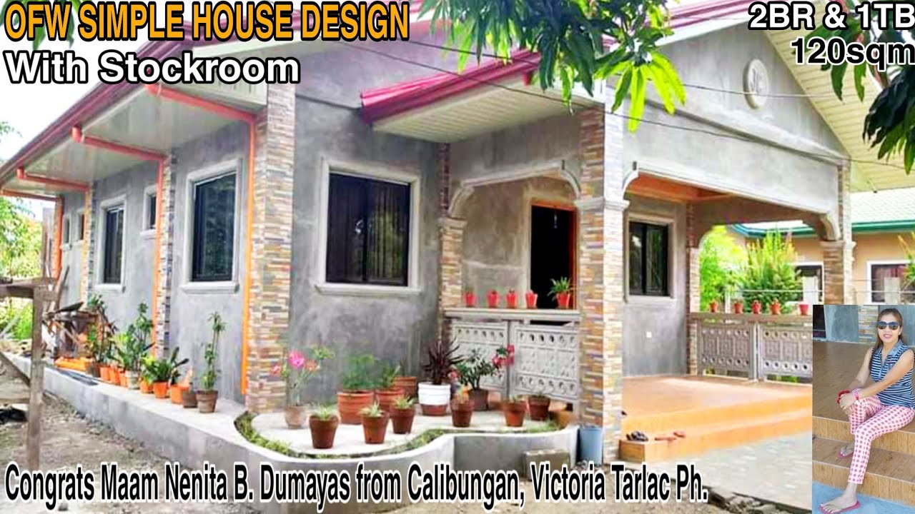 OFW SIMPLE HOUSE 120SQM HOUSE PLAN 2BR WITH STOCKROOM | CONGRATS MAAM NENITA B. DUMAYAS FROM TARLAC