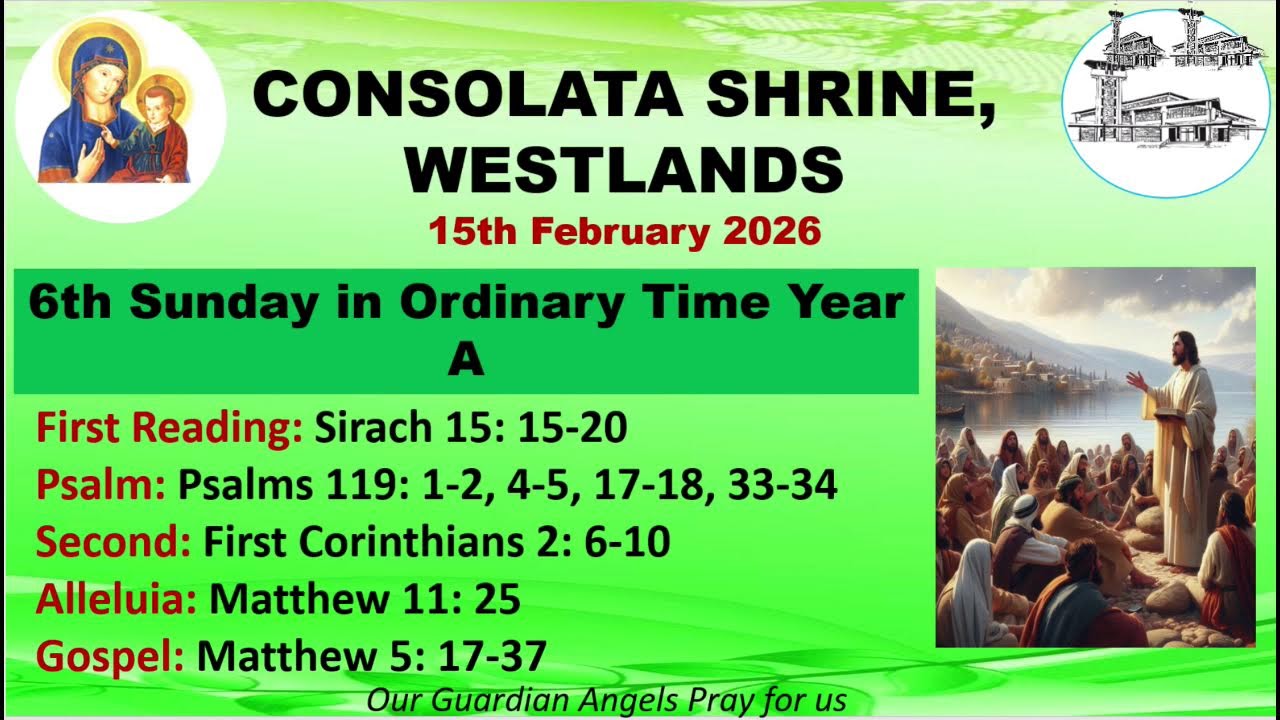 Consolata Shrine Live  15/02/2026  1:00 PM,  6th Sunday in Ordinary Time Year A