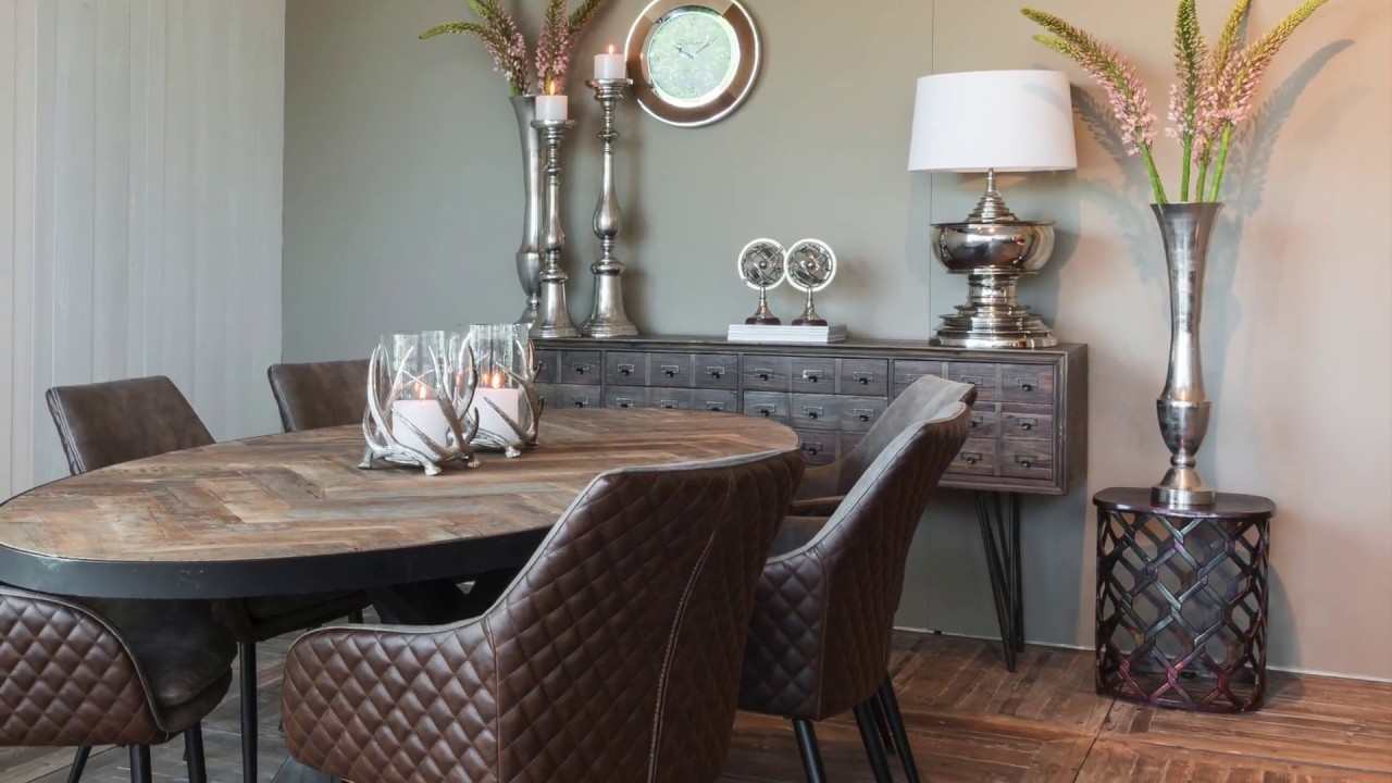 Sussex Oak Parquet Industrial Table | Modish Living