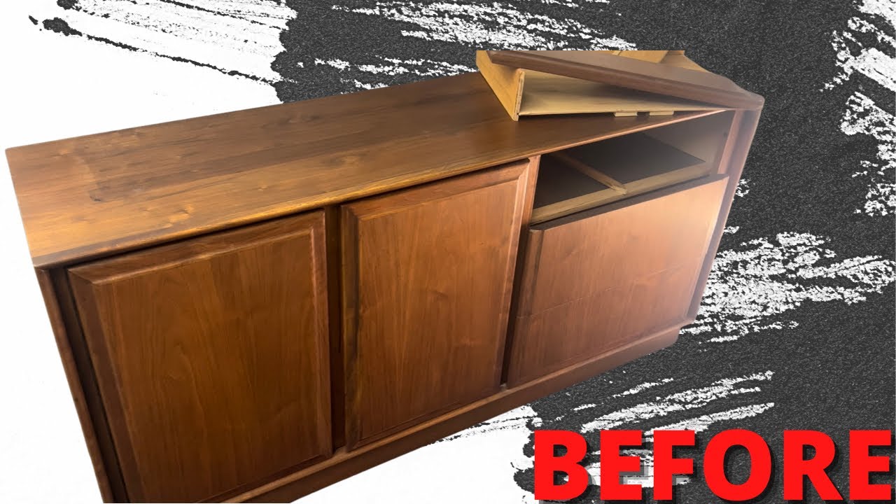 HOW TO RESTORE and REPURPOSE a Mid Century CHINA HUTCH || TRASH TO TREASURE furniture flip || DIY