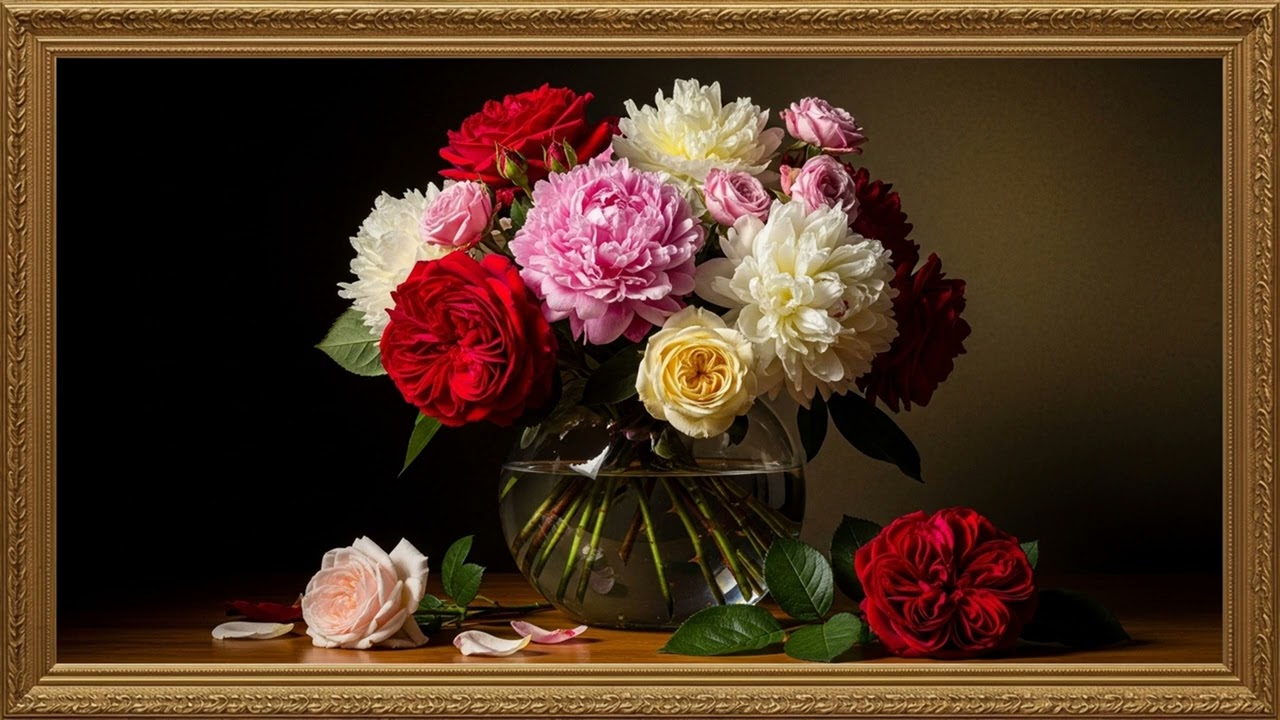 Floral Oil Painting for TV | Calm Decorative Art Screen 2 Hours