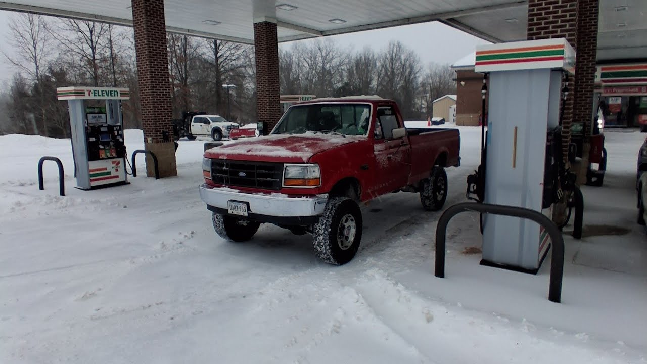 First person Snowy drive to search for a specific gummy candy
