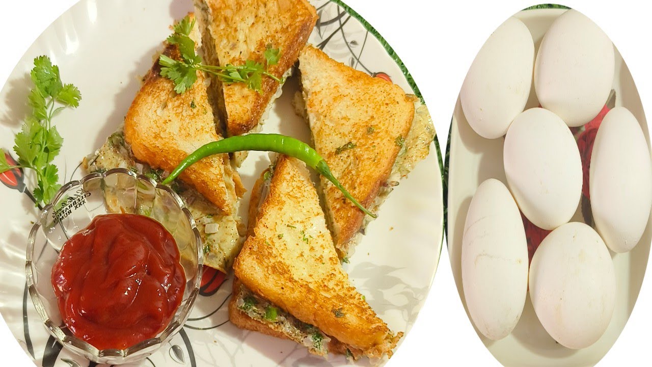 Simple egg bread omlette | How to make breakfast omlette recipe