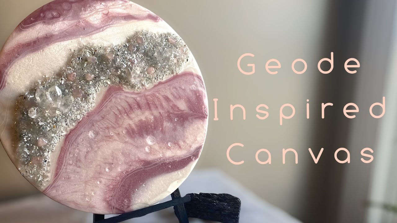 Geode Inspired Canvas Timelapse | Rose Quartz & Crystal Quartz | Epoxy Resin Art