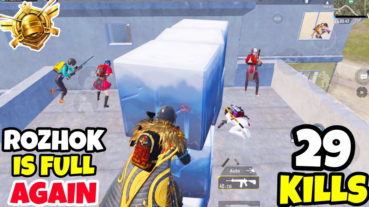 🔥ROZHOK is Full of ENEMIES Again in PUBG Mobile • (29 KILLS) • PUBGM (HINDI)