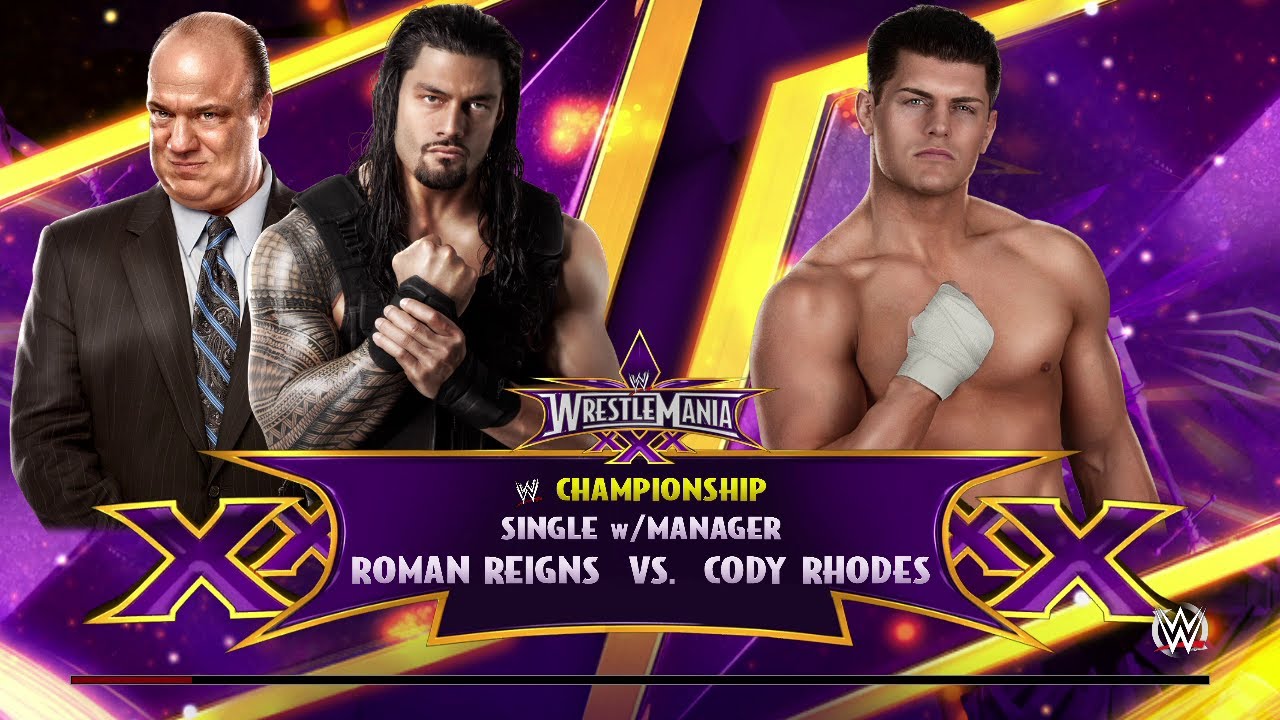 WWE 2K15 - Roman Reigns Vs Cody Rhodes (WWE Universal Championship Match) #WRESTLEMANIA #WWE