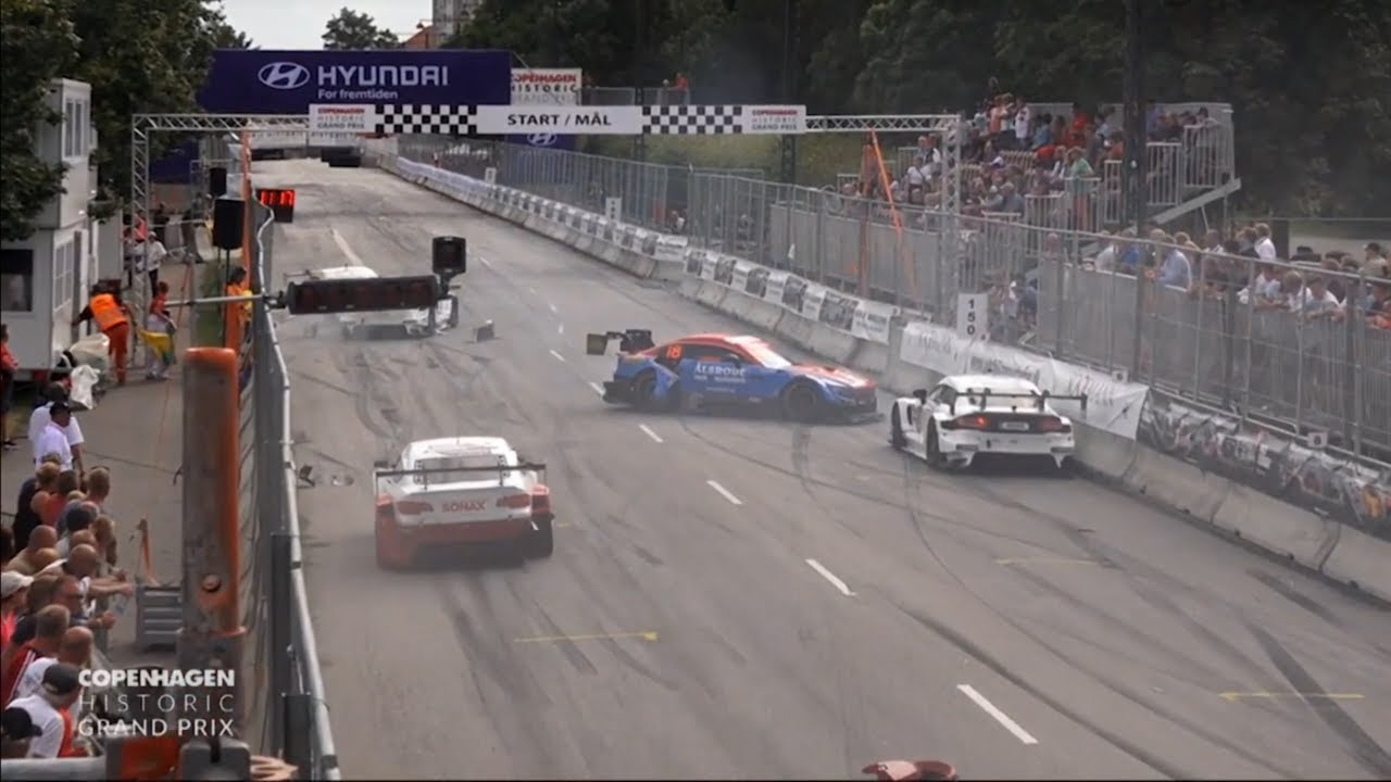Super GT Danmark 2019. Final Copenhagen Historic Grand Prix. Multiple Crash Red Flag