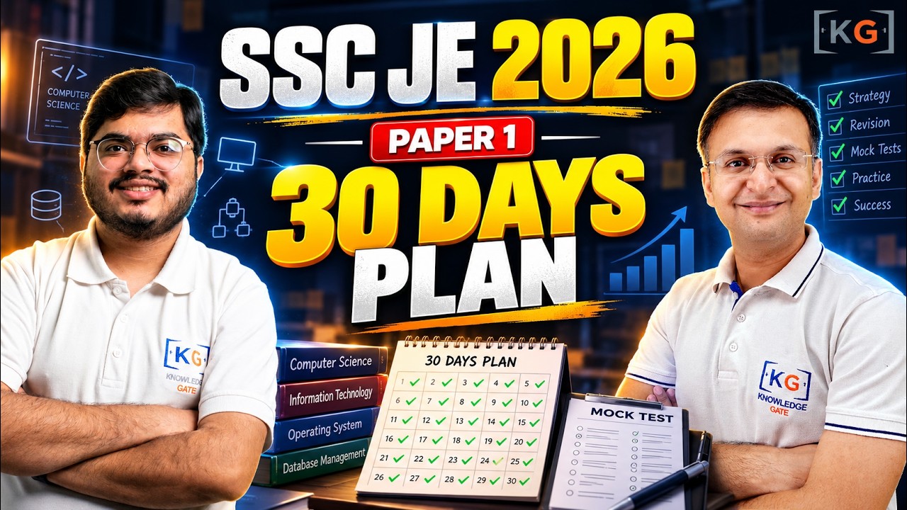 SSC JE 2026 IMD Scientific Assistant | 30-Day Paper 1 Preparation Strategy for CS/IT
