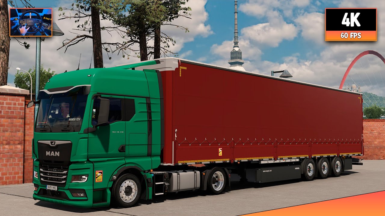 MAN TGX TG3 510 | Venice - Turin | ETS2 1.57 4K Gameplay + Wheel Cam