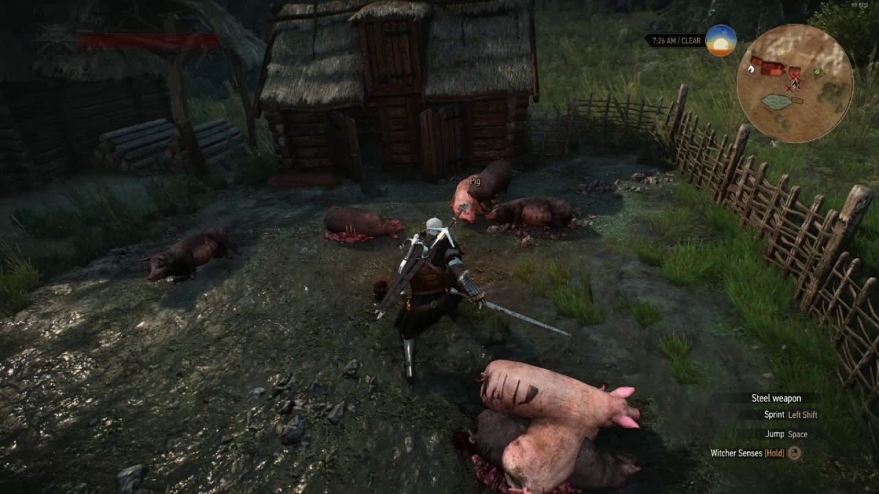The Witcher 3 Pork+Pig Hide Farming Location