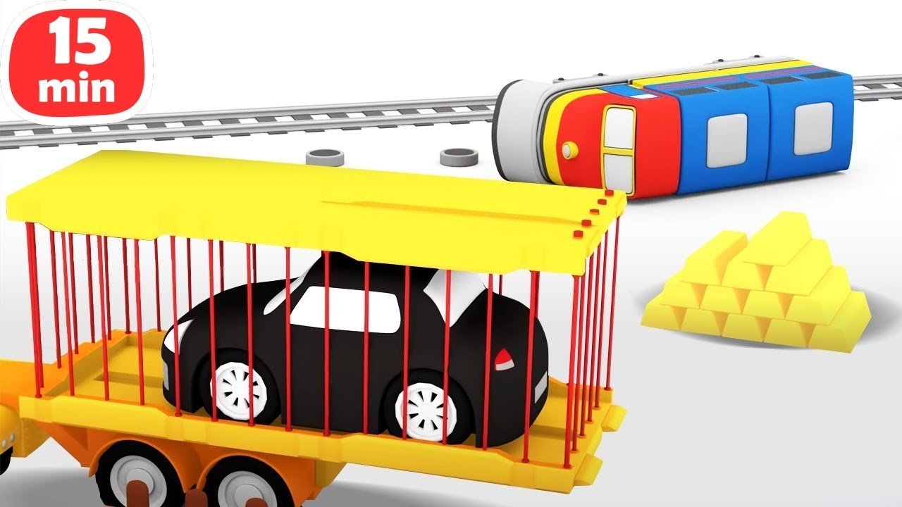Çocuklar İçin Çizgi Film - 4 Küçük Araba Neler Yapıyor? Blender, Tren ve Forklift!
