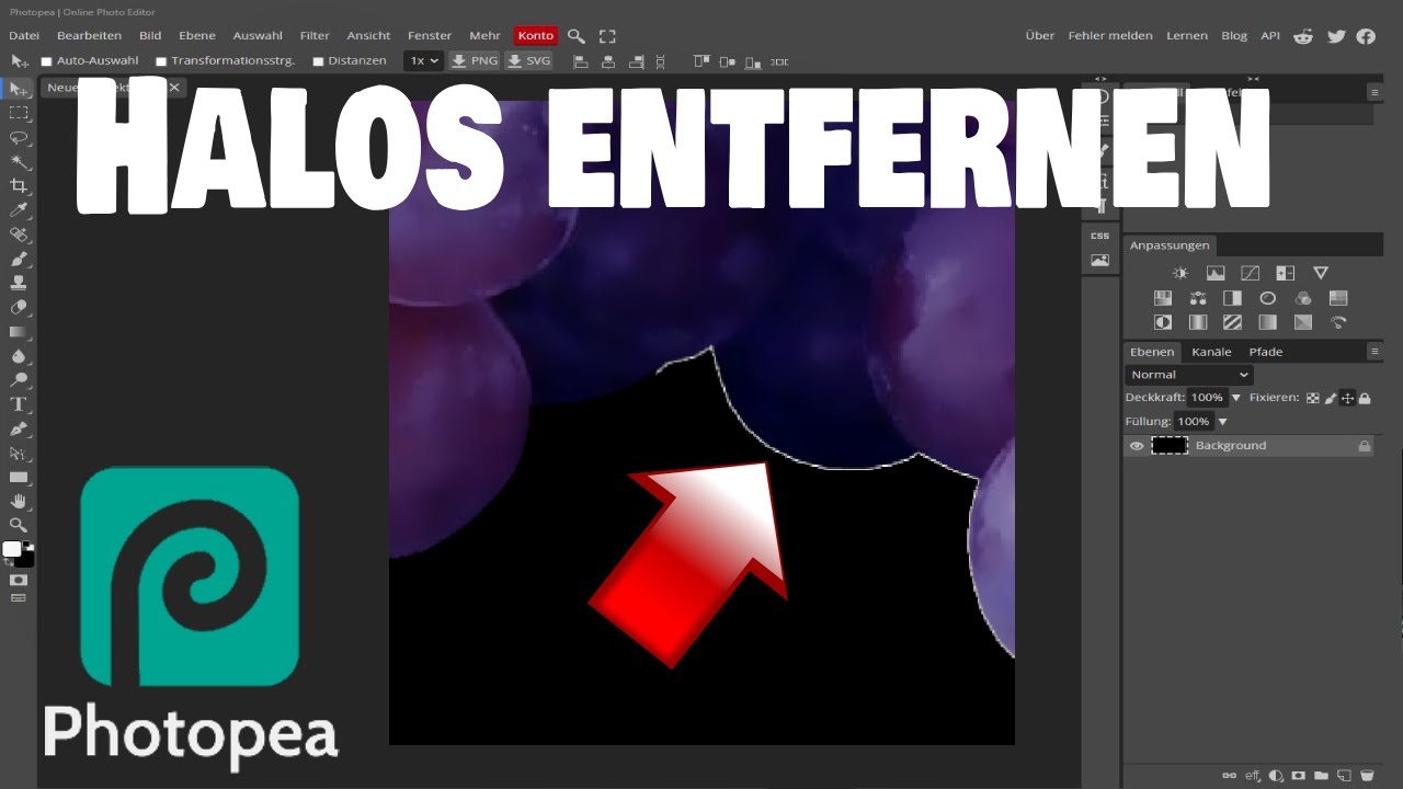 Photopea - Halos entfernen