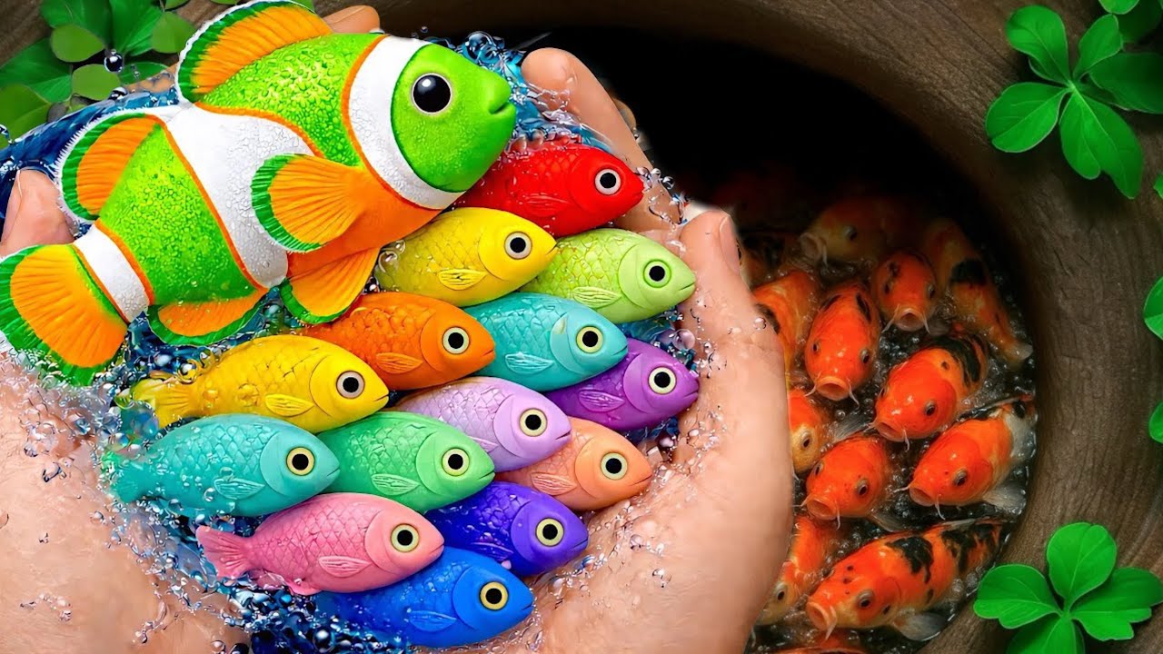 Surprised Catch Aquarium Fish In Giant Colorful Eggs, Discus Fish, Flowerhorn Fish, Platinum Guppy😘