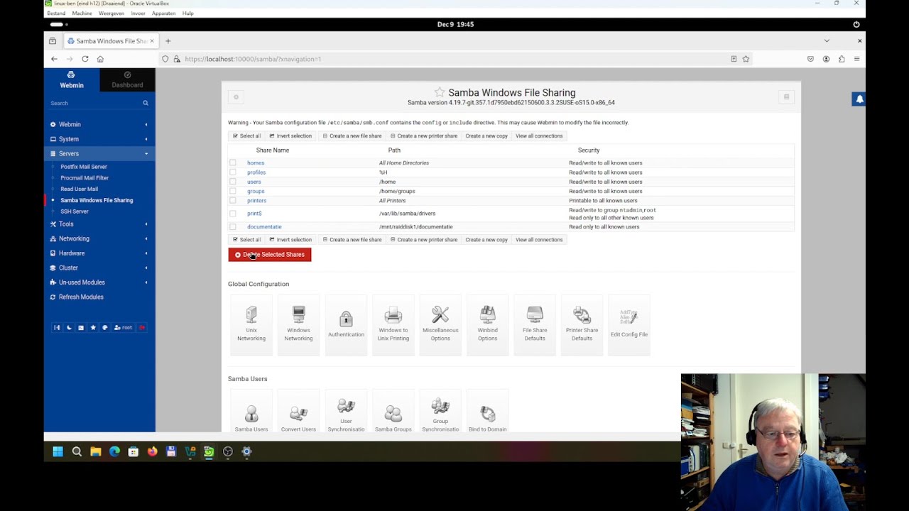 h13c demo instellen rechten en groepen voor samba shares