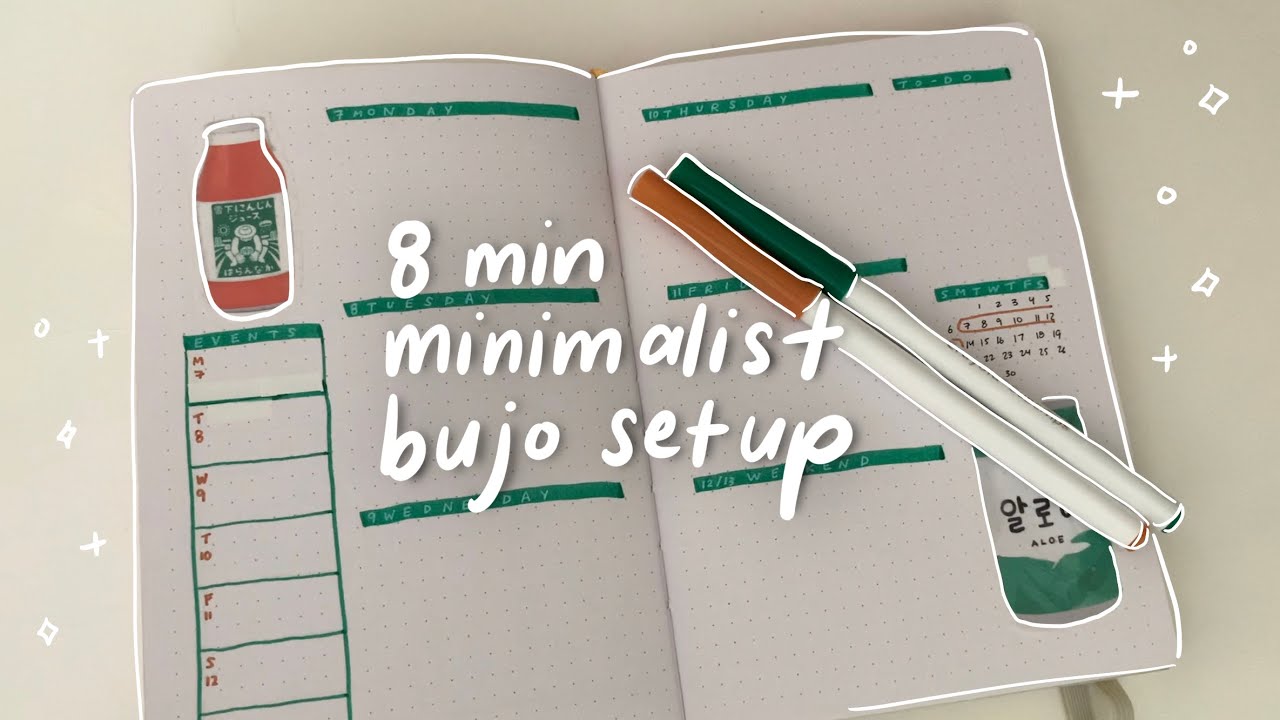 plan with me - easy 8-minute minimalist bullet journal weekly setup (REAL TIME)