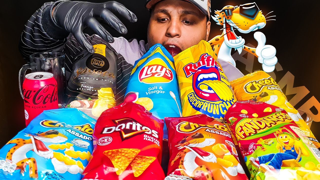 ASMR COMIDA TODOS OS SALGADINHOS DO MERCADO | LUCAS ASMR