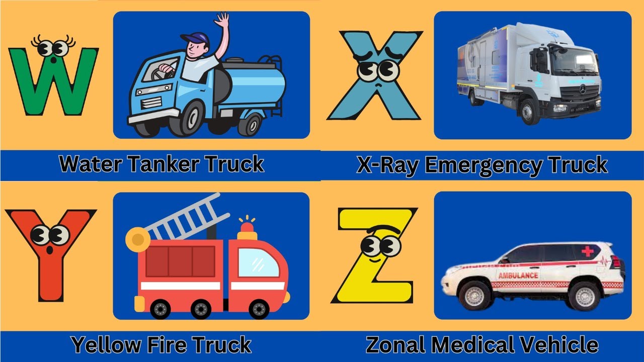ABC Emergency Vehicle Song | Learn A to Z Transportation for Kids! 🚗🎶 | #abcd #kids