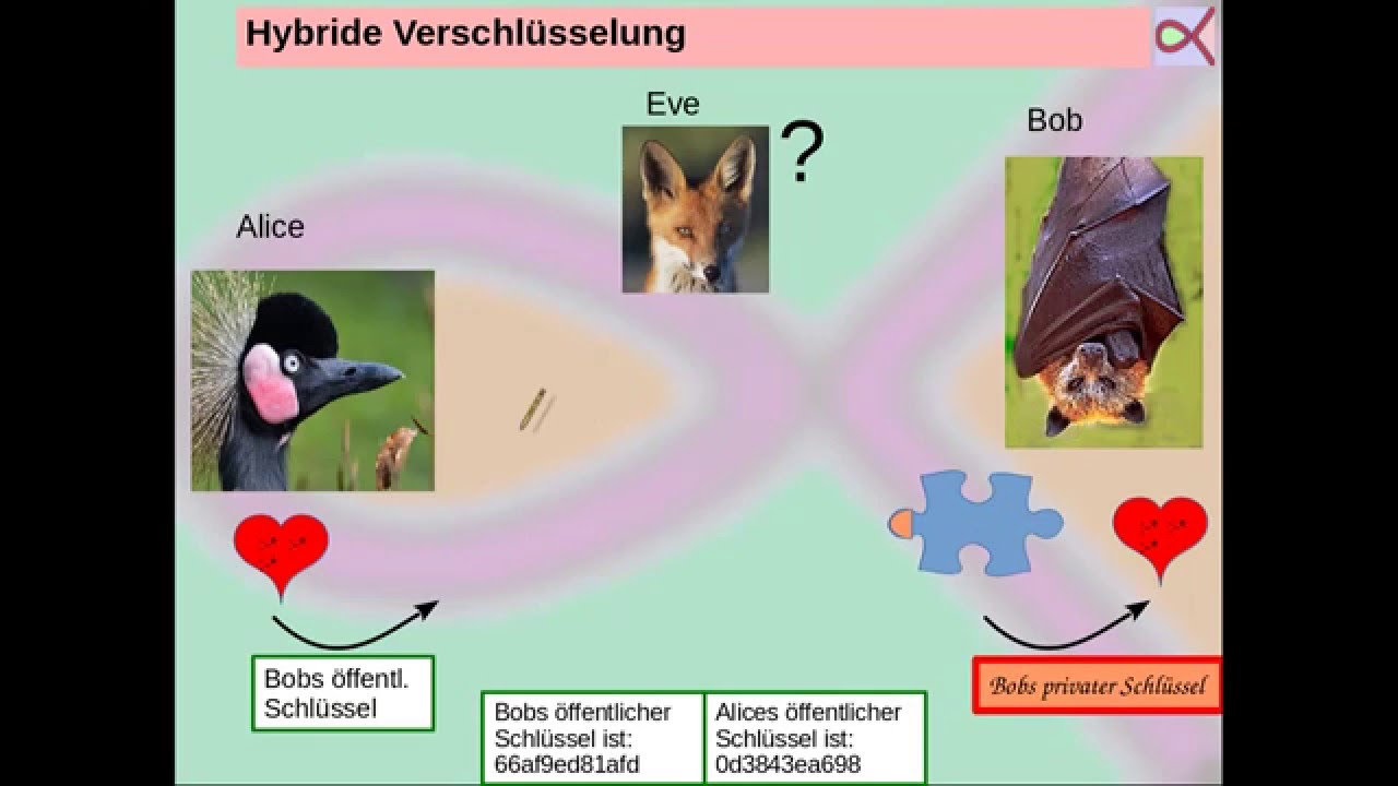 Symmetrische, asymmetrische und hybride Verschlüsselung