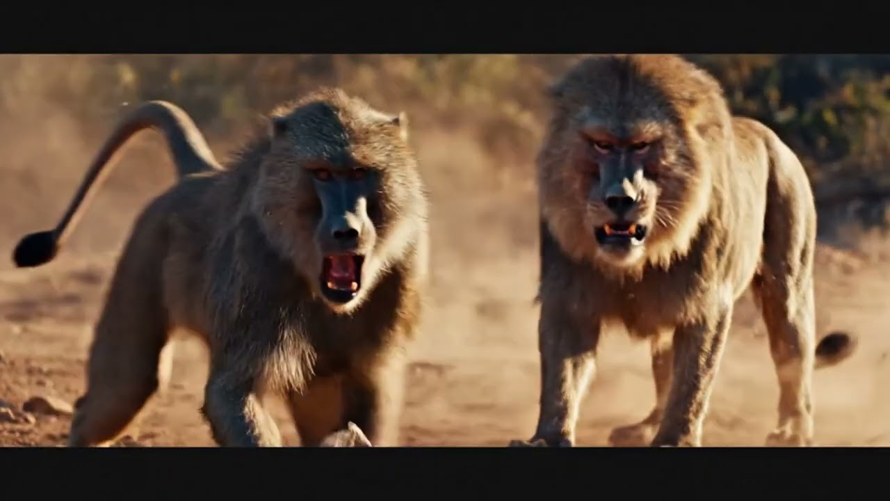Lion VS Monkeys Wildlife Combat